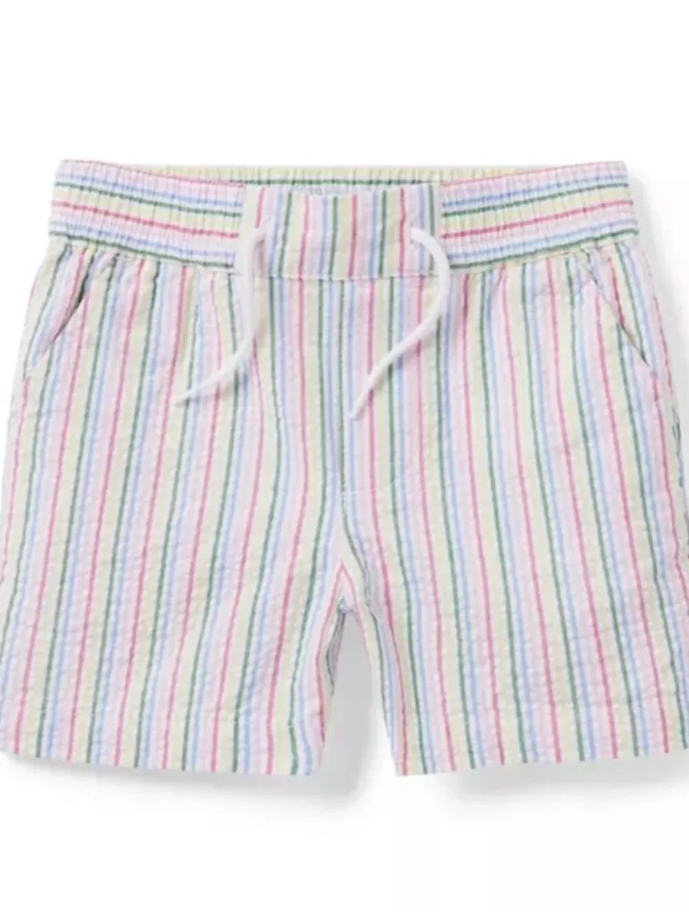 NEW Janie and Jack Rainbow Striped Seersucker Shirt & Shorts Outfit Set Toddler